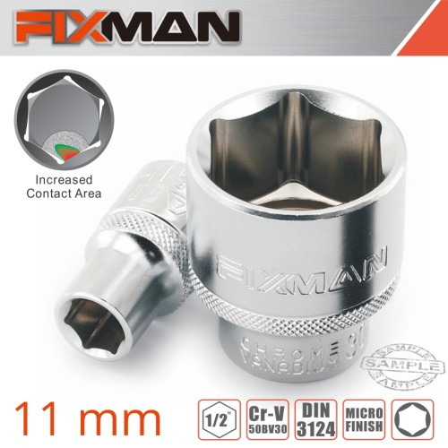 FIXMAN 1/2" DRIVE HEX SOCKET 11MM X 21.8MM