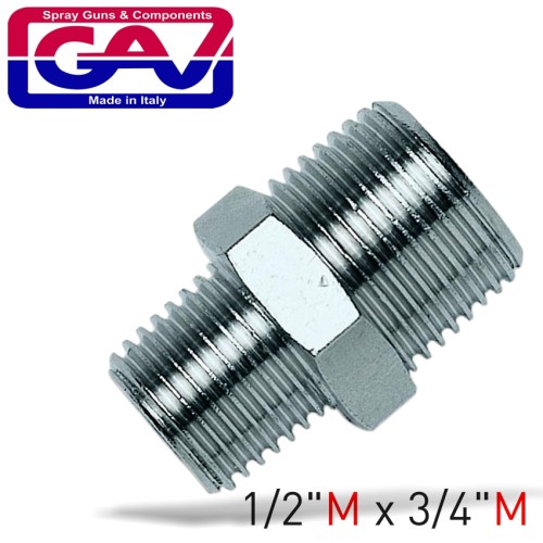TAPER REDUCER NIPPLE 1/2"X3/4"M/M
