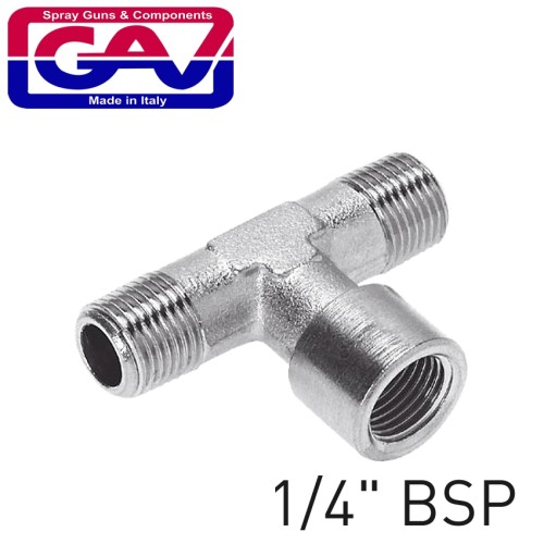 T CONNECTOR 1/4" MFM