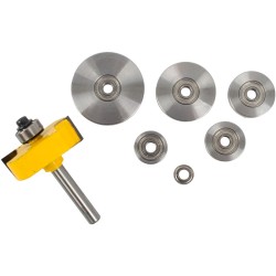 RABBETING BIT 1 1/2" X 1/16" DEPTH 9/16"  1/4"SHANK X 7 BEARINGS