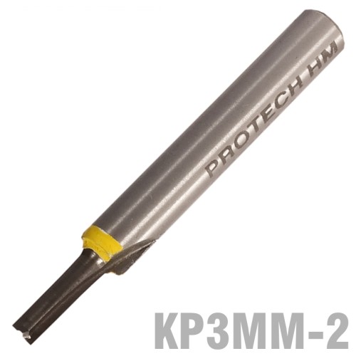 STRAIGHT BIT 3MM X 1/2" TWO FLUTE SOLID CARBIDE 1/4"SHANK