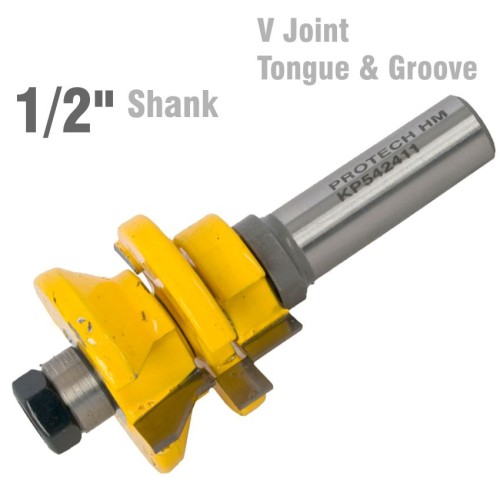 V JOINT TONGUE & GROOVE ASSEMBLY 1/2" SHANK