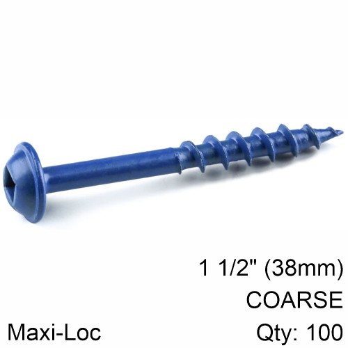 KREG BLUE KOTE POCKET HOLE SCREWS 38MM 1.50" #8 COARSE THREAD MX LOC 1