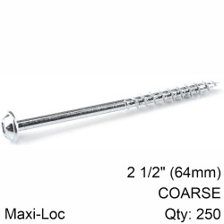 KREG ZINC POCKET HOLE SCREWS 64MM 2.50" #8 COARSE THREAD MX LOC 250CT KREG ZINC POCKET HOLE SCREWS 64MM 2.50" #8 COARSE THREAD MX LOC 250CT