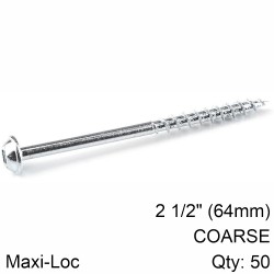 KREG ZINC POCKET HOLE SCREWS 64MM 2.50" #8 COARSE THREAD MX LOC 50CT KREG ZINC POCKET HOLE SCREWS 64MM 2.50" #8 COARSE THREAD MX LOC 50CT