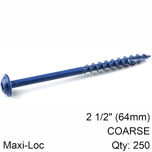 KREG BLUE KOTE POCKET HOLE SCREWS 64MM 2.50" #8 COARSE THREAD MX LOC 2