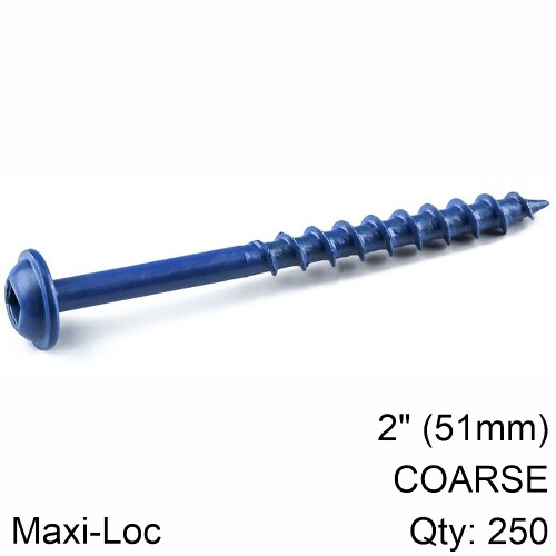 KREG BLUE KOTE POCKET HOLE SCREWS 51MM 2.00" #8 COARSE THREAD MX LOC 2