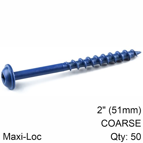 KREG BLUE KOTE POCKET HOLE SCREWS 51MM 2.00" #8 COARSE THREAD MX LOC 5