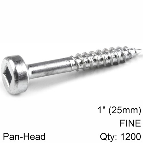 KREG POCKET SCREWS 1" #6 FINE PAN HEAD 1200CT