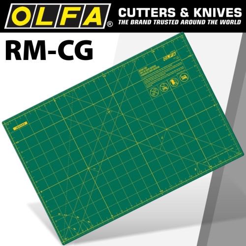 OLFA GREEN CUTTING MAT 12"X18" 305 X 458MM