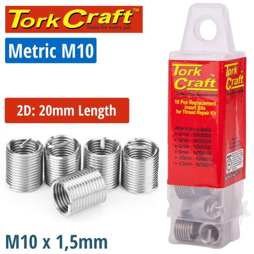 THREAD REPAIR KIT M10 X 2D REPLACEMENT INSERTS 5PCE