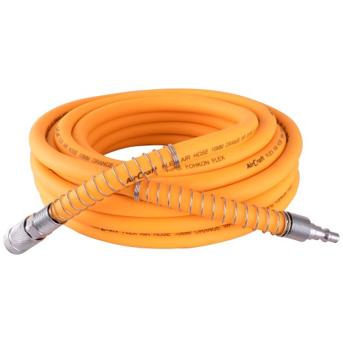 FLEX AIR HOSE KIT 10MM X 10M ORANGE W/QUICK COUPLER & CONNECTOR YOHKO FLEX AIR HOSE KIT 10MM X 10M ORANGE W/QUICK COUPLER & CONNECTOR YOHKO
