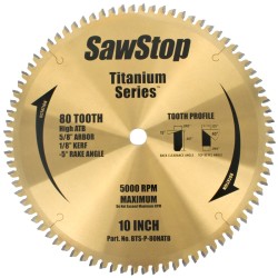 SAWSTOP 80T COMBINATION SAW BLADE TITANIUM SERIES SAWSTOP 80T COMBINATION SAW BLADE TITANIUM SERIES