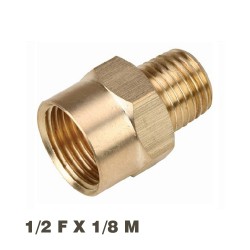 REDUCER BRASS 1/8X1/2 M/F REDUCER BRASS 1/8X1/2 M/F