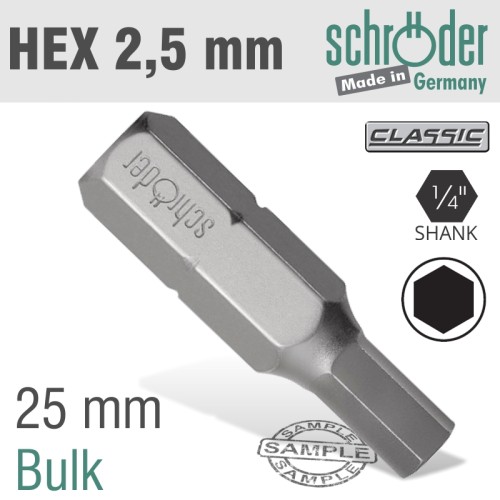 HEX/ALLEN INS.BIT 2.5MM BULK HEX/ALLEN INS.BIT 2.5MM BULK