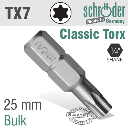 TORX TX 7 CLASSIC BIT 25MM