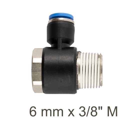 SWIVEL ELBOW PU 6MM X 3/8" M