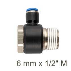 SWIVEL ELBOW PU 6MM X 1/2" M SWIVEL ELBOW PU 6MM X 1/2" M