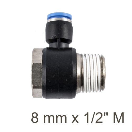 SWIVEL ELBOW PU 8MM X 1/2" M