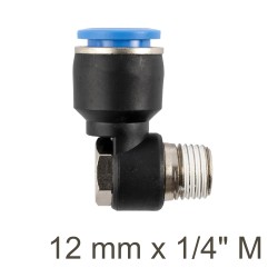 SWIVEL ELBOW PU 12MM X 1/4" M SWIVEL ELBOW PU 12MM X 1/4" M