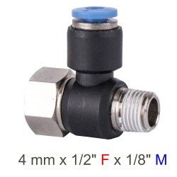 PU HOSE FITTING TEE 4MM X 1/8"F X 1/8"M PU HOSE FITTING TEE 4MM X 1/8"F X 1/8"M