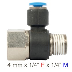 PU HOSE FITTING TEE 4MM X 1/4"F X 1/4"M PU HOSE FITTING TEE 4MM X 1/4"F X 1/4"M