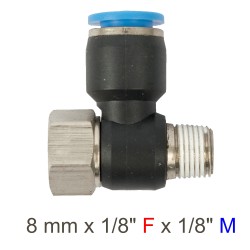 PU HOSE FITTING TEE 8MM X 1/8"F X 1/8"M PU HOSE FITTING TEE 8MM X 1/8"F X 1/8"M