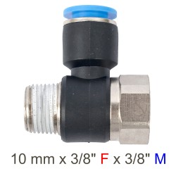 PU HOSE FITTING TEE 10MM X 3/8"F X 3/8"M PU HOSE FITTING TEE 10MM X 3/8"F X 3/8"M