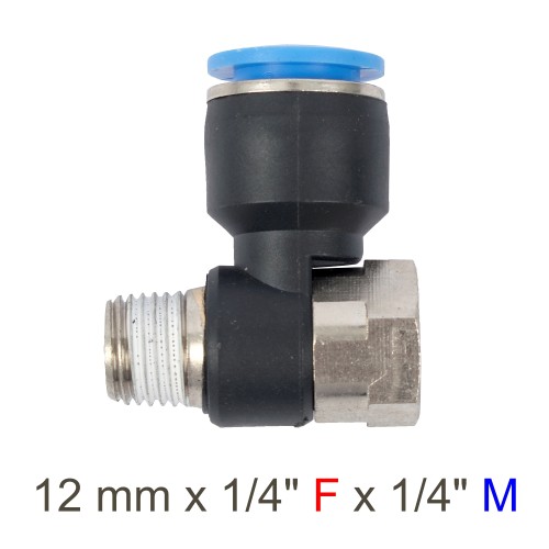 PU HOSE FITTING TEE 12MM X 1/4"F X 1/4"M