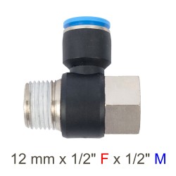 PU HOSE FITTING TEE 12MM X 1/2"F X 1/2"M PU HOSE FITTING TEE 12MM X 1/2"F X 1/2"M