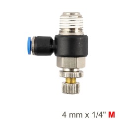 FLOW CONTROL SWIV. ELBOW PU 4MM X 1/4" M FLOW CONTROL SWIV. ELBOW PU 4MM X 1/4" M