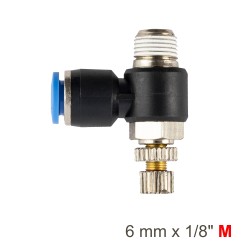 FLOW CONTROL SWIV. ELBOW PU 6MM X 1/8" M FLOW CONTROL SWIV. ELBOW PU 6MM X 1/8" M