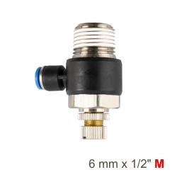 FLOW CONTROL SWIV. ELBOW PU 6MM X 1/2" M FLOW CONTROL SWIV. ELBOW PU 6MM X 1/2" M