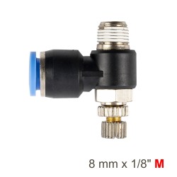 FLOW CONTROL SWIV. ELBOW PU 8MM X 1/8" M FLOW CONTROL SWIV. ELBOW PU 8MM X 1/8" M