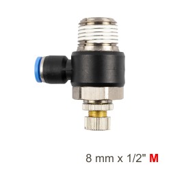 FLOW CONTROL SWIV. ELBOW PU 8MM X 1/2" M FLOW CONTROL SWIV. ELBOW PU 8MM X 1/2" M