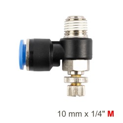 FLOW CONTROL SWIV. ELBOW PU 10MM X 1/4" M FLOW CONTROL SWIV. ELBOW PU 10MM X 1/4" M