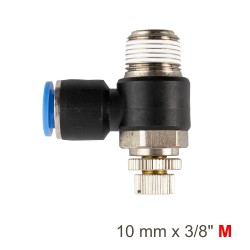 FLOW CONTROL SWIV. ELBOW PU 10MM X 3/8" M FLOW CONTROL SWIV. ELBOW PU 10MM X 3/8" M