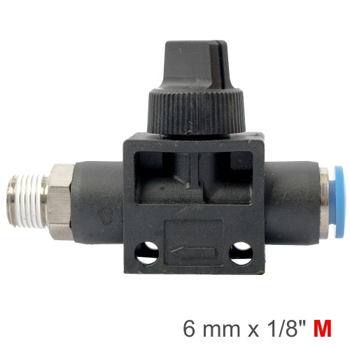 PU HOSE FITTING VALVE 6MM X 1/8"M