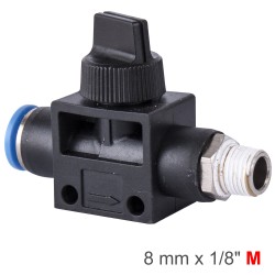 PU HOSE FITTING VALVE 8MM X 1/8"M