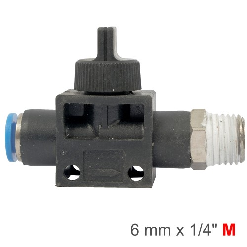 PU HOSE FITTING VALVE 6MM X 1/4"M