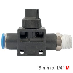 PU HOSE FITTING VALVE 8MM X 1/4"M