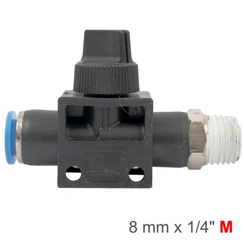 PU HOSE FITTING VALVE 8MM X 1/4"M