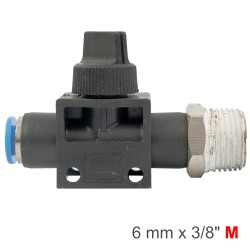 PU HOSE FITTING VALVE 6MM X 3/8"M
