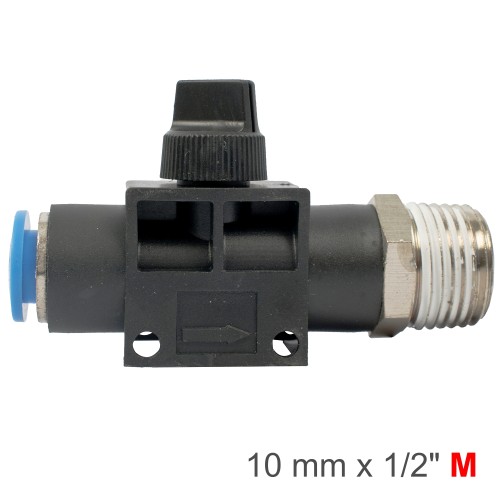 PU HOSE FITTING VALVE 10MM X 1/2"M