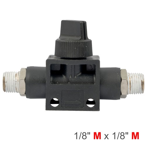 PU HOSE FITTING VALVE 1/8"M X 1/8"M