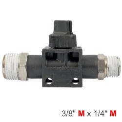 PU HOSE FITTING VALVE 3/8"M X 1/4"M