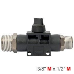 PU HOSE FITTING VALVE 3/8"M X 1/2"M