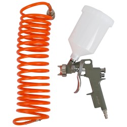 GRAV FEED SPRAY GUN 1.5MM NOZZLE WITH 5M SPIRAL HOSE GRAV FEED SPRAY GUN 1.5MM NOZZLE WITH 5M SPIRAL HOSE