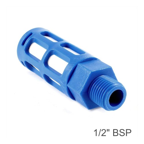 PLASTIC BREATHER SILENCER 1/2" M BLUE