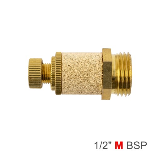 FLOW CONTROL SILENCER BRASS 1/2" M